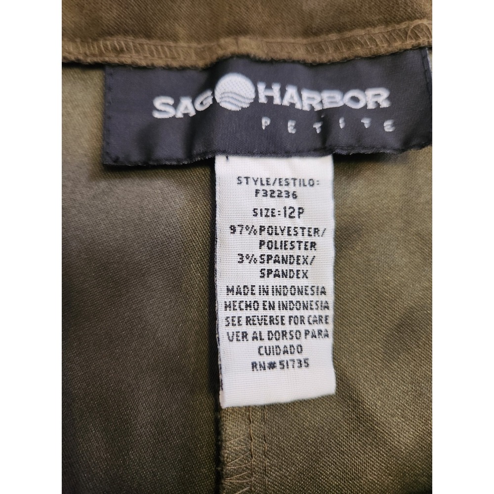 Sag Harbor Petite Olive Faux Suede Straight Leg Pants F32236 Size 12P - Picture 2 of 8